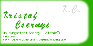 kristof csernyi business card